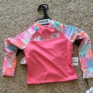 Hurley Kids Tropical Pink Rash Guard